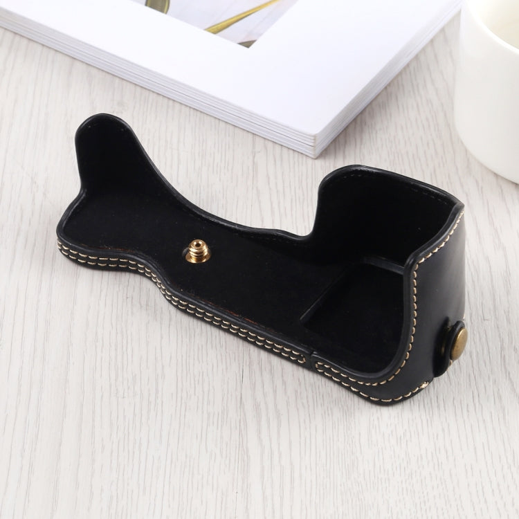 1/4 inch Thread PU Leather Camera Half Case Base for Sony A6400 / ILCE-A6400 (Black) - free shipping - PMC TechLife - Order now!