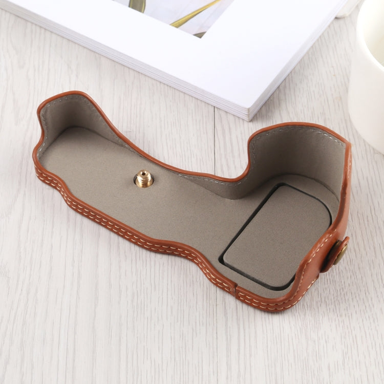 1/4 inch Thread PU Leather Camera Half Case Base for Nikon Z6 / Z7 (Brown) - free shipping - PMC TechLife - Order now!