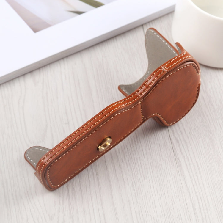 1/4 inch Thread PU Leather Camera Half Case Base for Canon EOS R (Brown) - free shipping - PMC TechLife - Order now!