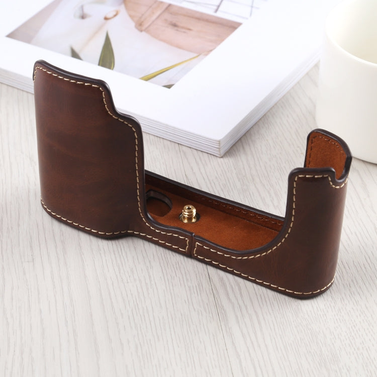 1/4 inch Thread PU Leather Camera Half Case Base for Leica TL (Typ 701) (Coffee) - free shipping - PMC TechLife - Order now!