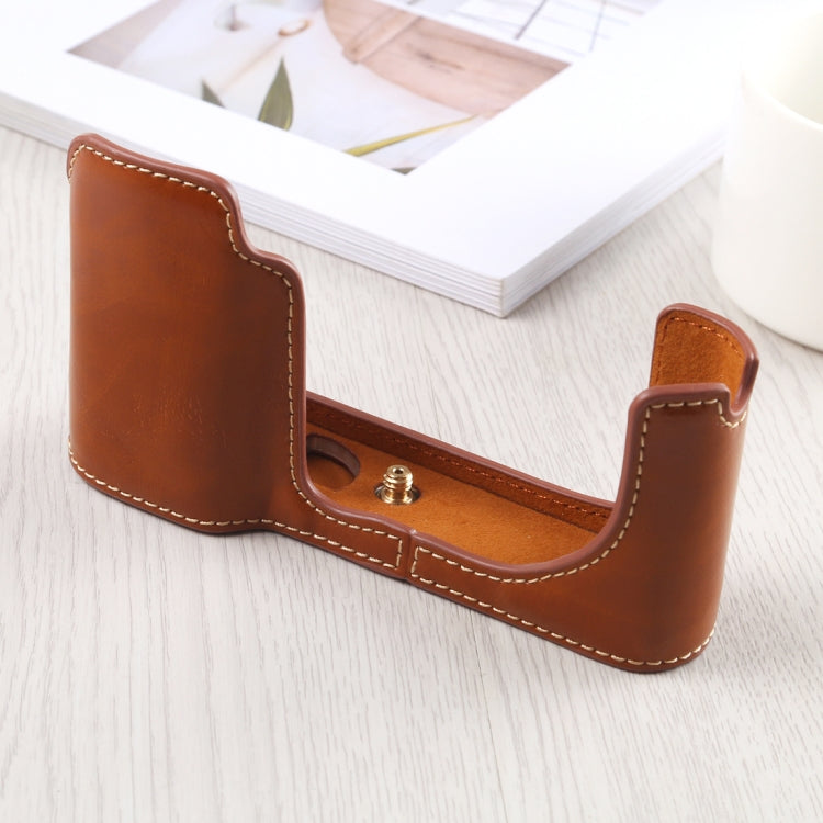 1/4 inch Thread PU Leather Camera Half Case Base for Leica TL (Typ 701) (Brown) - free shipping - PMC TechLife - Order now!