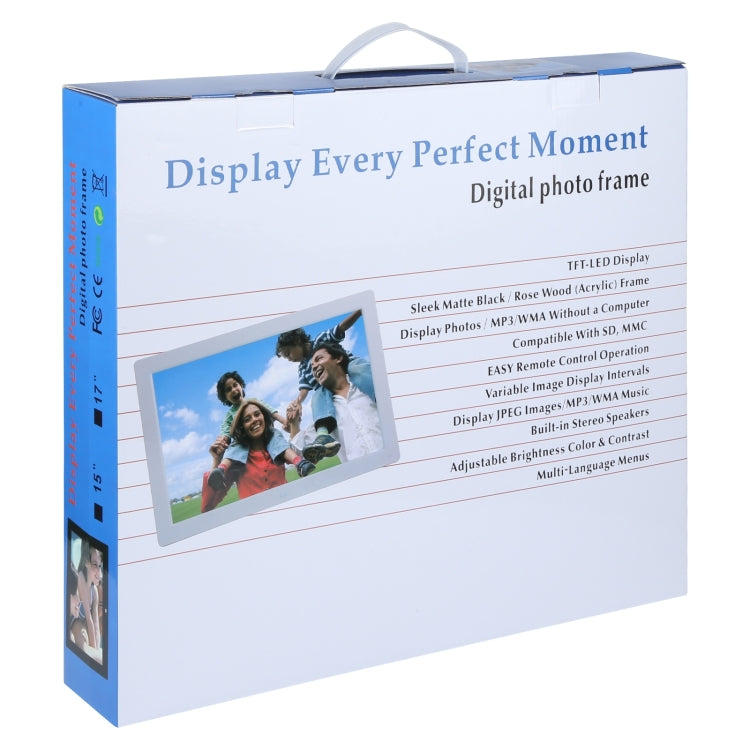15.4 inch LED Digital Photo Frame with Remote Control, MP3 / MP4 / Movie Player, Support USB / SD Card Input, Built in Stereo Speaker (White) - 11-15 inch by PMC TechLife | Online Shopping South Africa | PMC TechLife | Buy Now Pay Later Mobicred