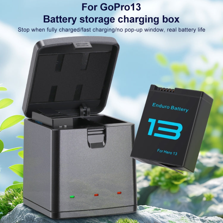 For GoPro HERO13 Black 3-Battery Charging Box Storage Case (Black) - free shipping - PMC TechLife - Order now!