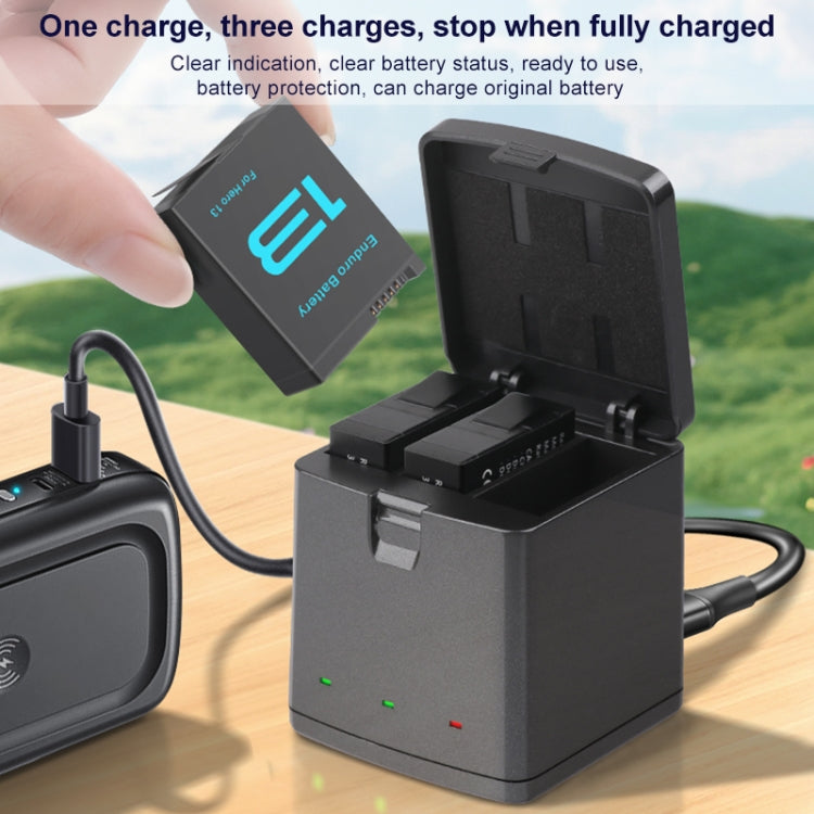 For GoPro HERO13 Black 3-Battery Charging Box Storage Case (Black) - free shipping - PMC TechLife - Order now!