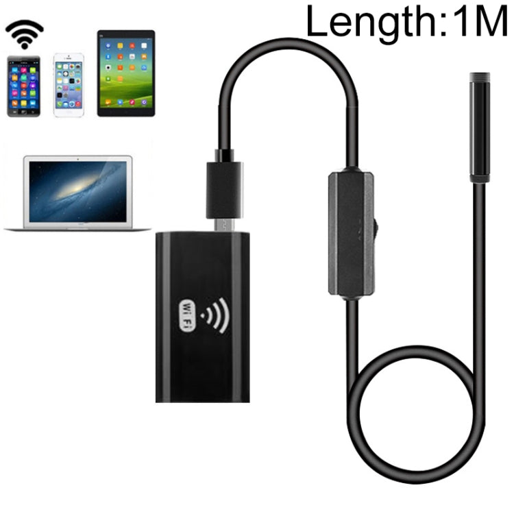 F99 HD Mobile Phone Endoscope, 8mm Waterproof Pipe Endoscope, Wifi Version, Flexible Cord, Length: 1m (Black) -  by PMC TechLife | Online Shopping South Africa | PMC TechLife
