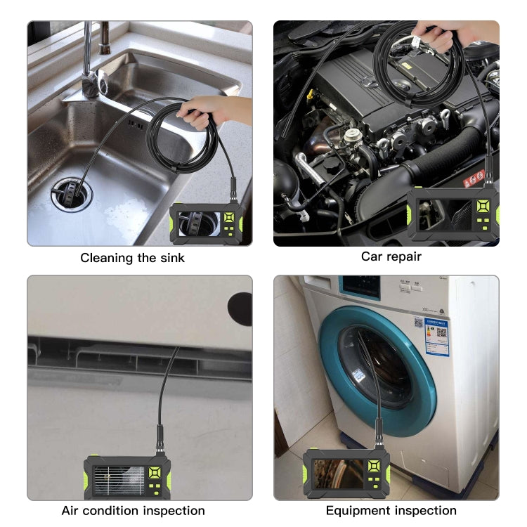 P30 8mm IP67 Waterproof 4.3 inch HD Portable Endoscope Hard Cable Industrial Endoscope, Cable Length: 5m(Green) - free shipping - PMC Jewellery - Order now!