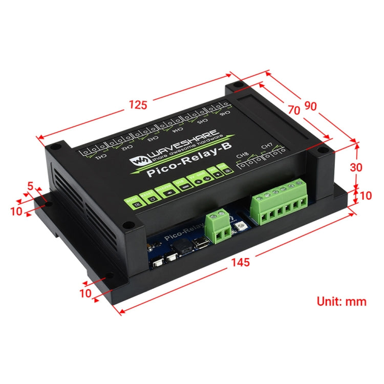 Waveshare Multi Protection 8-Channel Industrial Relay Module for Raspberry Pi Pico - free shipping - PMC Jewellery - Order now!