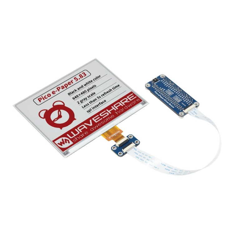 Waveshare 5.83 inch 648x480 Pixel Red Black White E-Paper E-Ink Display Module (B) for Raspberry Pi Pico, SPI Interface - free shipping - PMC Jewellery - Order now!