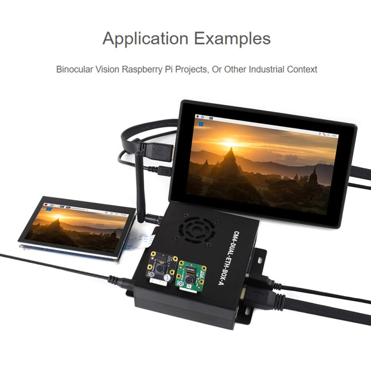 Waveshare Dual Gigabit Ethernet Mini-Computer with Metal Case & Cooling Fan for Raspberry Pi CM4(EU Plug) - free shipping - PMC Jewellery - Order now!