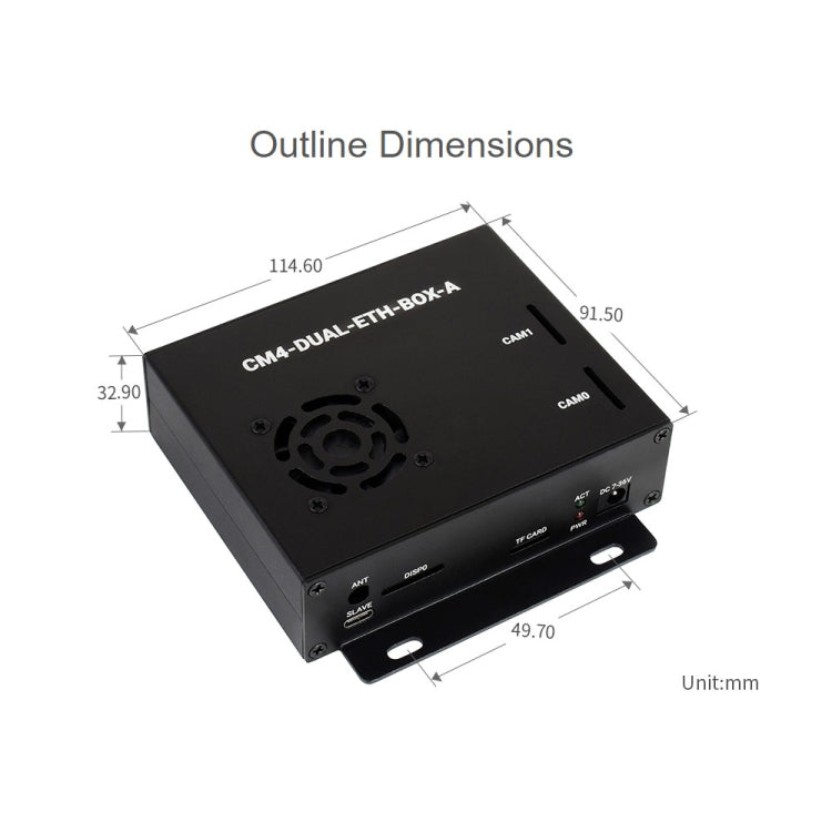 Waveshare Dual Gigabit Ethernet Mini-Computer with Metal Case & Cooling Fan for Raspberry Pi CM4(EU Plug) - free shipping - PMC Jewellery - Order now!