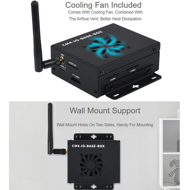 Waveshare Mini IO Board Full Ver Mini-Computer Base Box with Metal Case & Cooling Fan for Raspberry Pi CM4(EU Plug) - free shipping - PMC Jewellery - Order now!