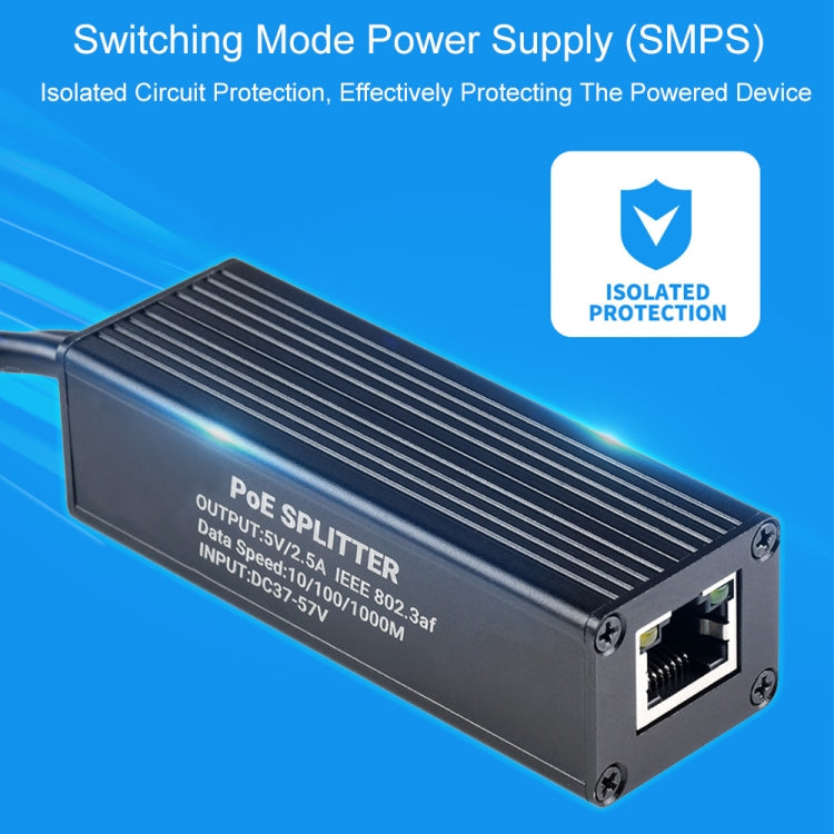 Waveshare Metal Case Gigabit PoE Splitter, 5V 2.5A Type-C Out - free shipping - PMC TechLife - Order now!