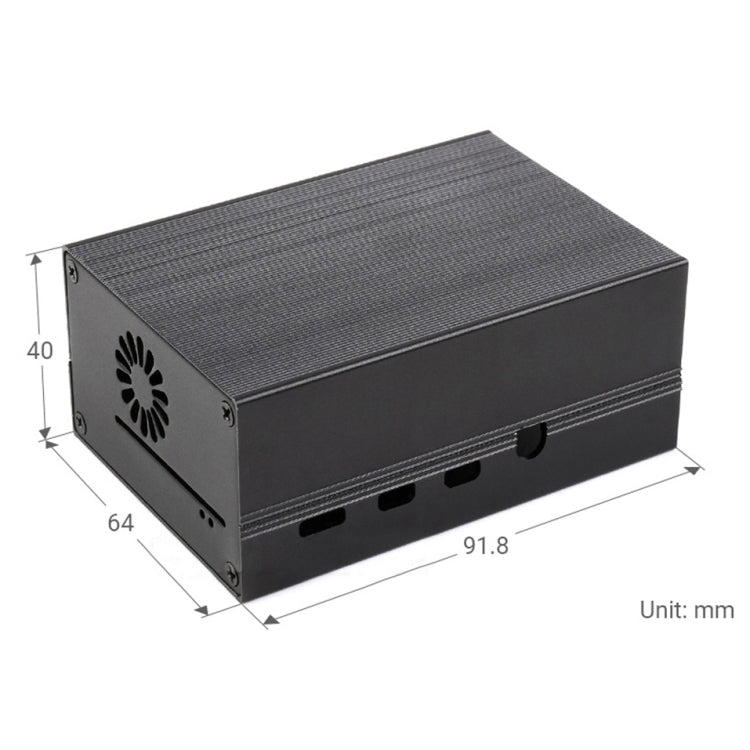Waveshare Stripe Aluminum Cooling Case for Raspberry Pi 4, Built-In Active Radiator with Fins(Black) - Other Accessories by WAVESHARE | Online Shopping South Africa | PMC TechLife | Buy Now Pay Later Mobicred