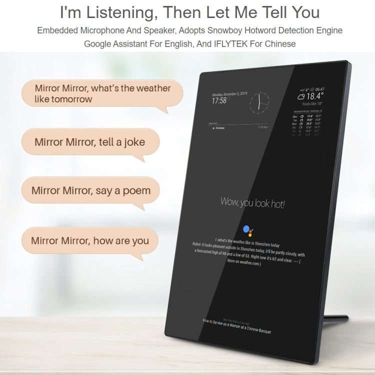 Waveshare 13.3 inch Magic Mirror, Voice Assistant, Touch Control(UK Plug) - free shipping - PMC Jewellery - Order now!