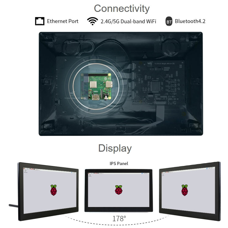 Waveshare 13.3 inch Mini-Computer Powered by Raspberry Pi 3A+, HD Touch Screen(UK Plug) - free shipping - PMC Jewellery - Order now!