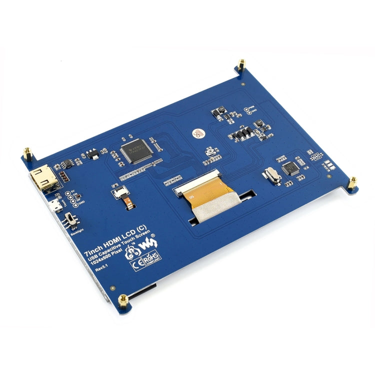 WAVESHARE 7 Inch HDMI LCD (C) 1024��600 Touch Screen  for Raspberry Pi Supports Various Systems - LCD & LED Display Module by PMC TechLife | Online Shopping South Africa | PMC TechLife