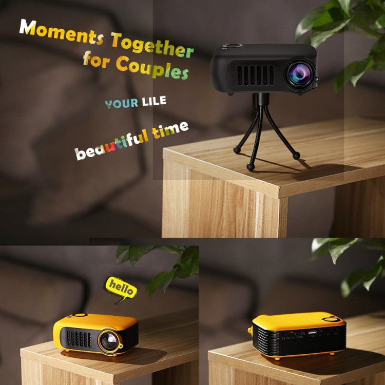 A2000 Portable Projector 800 Lumen LCD Home Theater Video Projector, Support 1080P, AU Plug (Yellow) - LED Projector by PMC TechLife | Online Shopping South Africa | PMC TechLife | Buy Now Pay Later Mobicred
