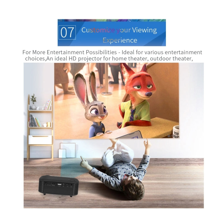A2000 Portable Projector 800 Lumen LCD Home Theater Video Projector, Support 1080P, UK Plug (Yellow) - LED Projector by PMC TechLife | Online Shopping South Africa | PMC TechLife | Buy Now Pay Later Mobicred