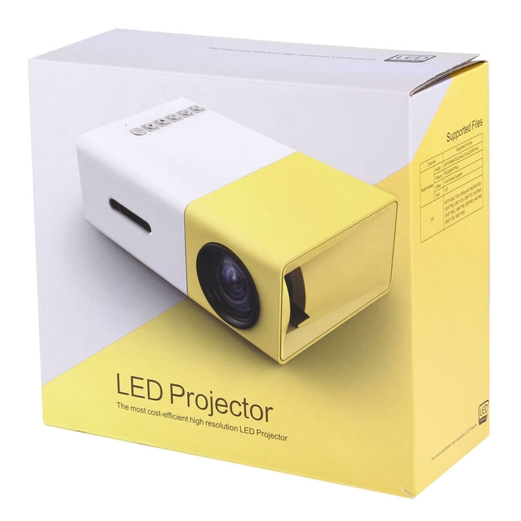 YG-300 0.8-2M 24-60 inches 400-600 Lumens LED Projector HD Home Theater with 3 in 1 Video Convert Cable & Remote Controller, Size: 12.6 x 8.6 x 4.6 cm, EU Plug - free shipping - PMC Jewellery - Order now!