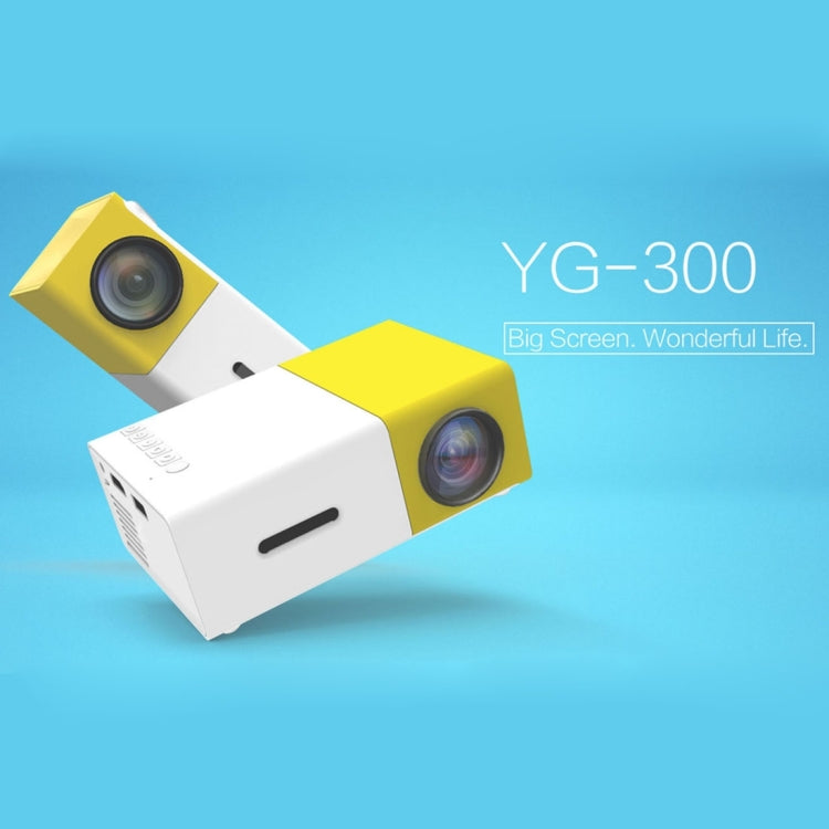 YG-300 0.8-2M 24-60 inches 400-600 Lumens LED Projector HD Home Theater with 3 in 1 Video Convert Cable & Remote Controller, Size: 12.6 x 8.6 x 4.6 cm, EU Plug - free shipping - PMC Jewellery - Order now!