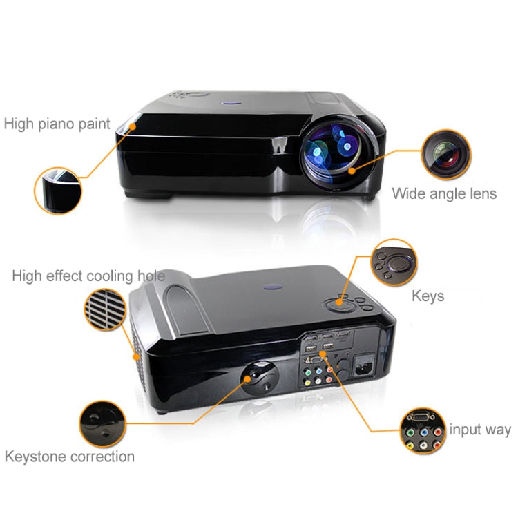 Wejoy L3 300ANSI Lumens 5.8 inch LCD Technology HD 1280*768 pixel Projector with Remote Control,  VGA, HDMI(Black) - Mini Projector by WEJOY | Online Shopping South Africa | PMC TechLife | Buy Now Pay Later Mobicred