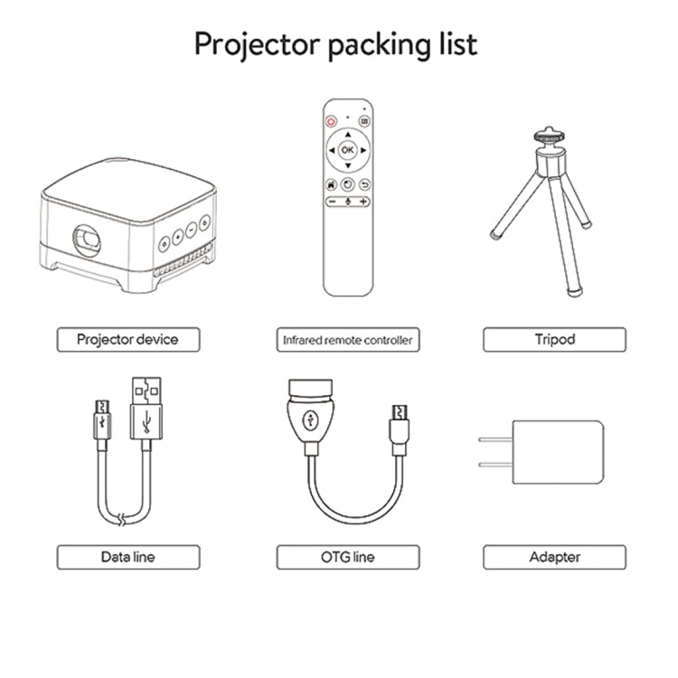 P07-D Mini 50 Lumens Android Home Theater Bluetooth LED Projector with Remote Control, Support Micro SD & Micro USB & WiFi & Audio Out - Mini Projector by PMc TechLife | Online Shopping South Africa | PMc TechLife | Buy Now Pay Later Mobicred