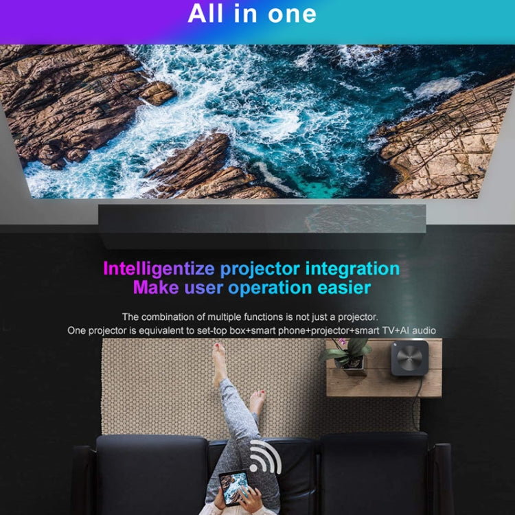 GXMO X1 5 inch Android 9.0 2GB+16GB 1920x1080P 450ANSI 2.4G&5G Dual WiFi Bluetooth Theater (Black) - LED Projector by GXMO | Online Shopping South Africa | PMC TechLife | Buy Now Pay Later Mobicred
