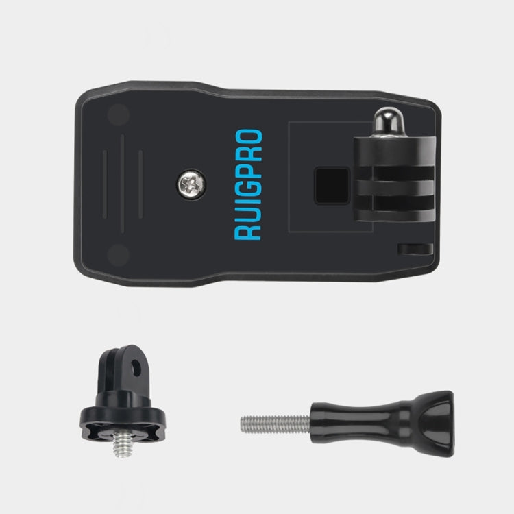 RUIGPRO 360 Degree Rotation Backpack Rec-Mounts Clip Clamp Mount with Screw for GoPro, Insta360, DJI and Other Action Cameras(Black) - Mount & Holder by RUIGPRO | Online Shopping South Africa | PMC TechLife | Buy Now Pay Later Mobicred