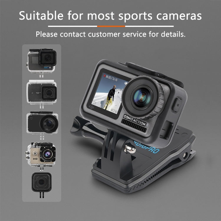 RUIGPRO 360 Degree Rotation Backpack Rec-Mounts Clip Clamp Mount with Screw for GoPro, Insta360, DJI and Other Action Cameras(Black) - Mount & Holder by RUIGPRO | Online Shopping South Africa | PMC TechLife | Buy Now Pay Later Mobicred