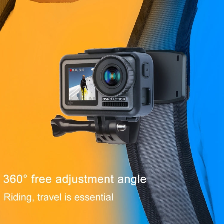 RUIGPRO 360 Degree Rotation Backpack Rec-Mounts Clip Clamp Mount with Screw for GoPro, Insta360, DJI and Other Action Cameras(Black) - Mount & Holder by RUIGPRO | Online Shopping South Africa | PMC TechLife | Buy Now Pay Later Mobicred