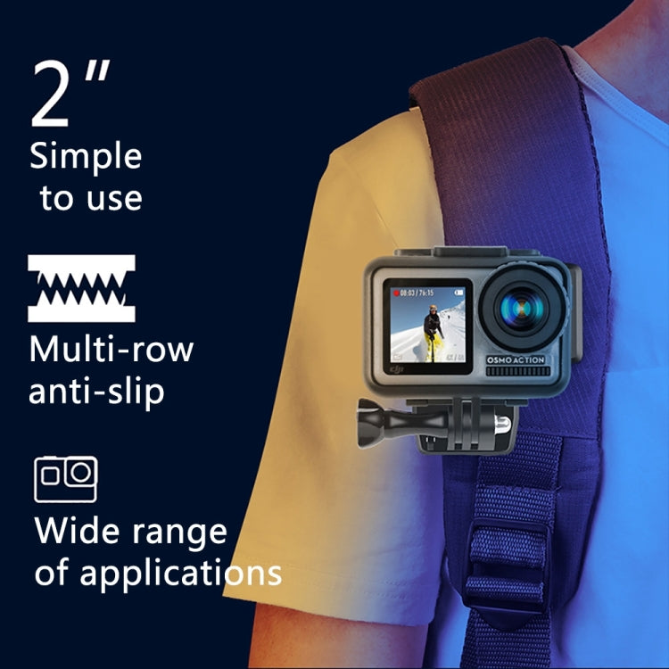 RUIGPRO 360 Degree Rotation Backpack Rec-Mounts Clip Clamp Mount + Phone Clamp for GoPro, Insta360, DJI and Other Action Cameras(Black) - Mount & Holder by RUIGPRO | Online Shopping South Africa | PMC TechLife | Buy Now Pay Later Mobicred