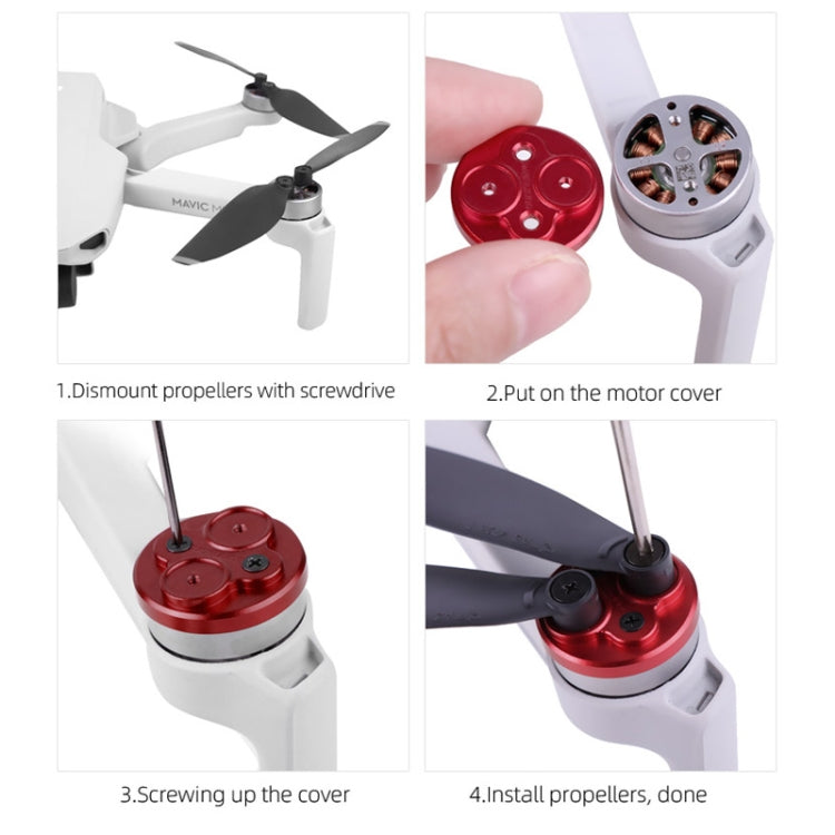 4 PCS Sunnylife Motor Metal Protection Cover for DJI Mavic Mini 1 / Mini 4K / DJI Mini 2 SE(Red) - Other by Sunnylife | Online Shopping South Africa | PMC TechLife | Buy Now Pay Later Mobicred