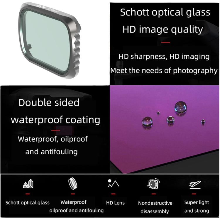 JSR KS STAR Effect  Lens Filter for DJI Air 2S, Aluminum Frame - Lens Filter by JSR | Online Shopping South Africa | PMC TechLife | Buy Now Pay Later Mobicred