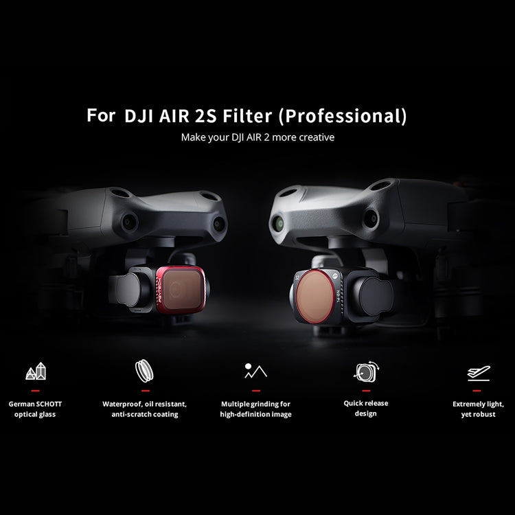 PGYTECH P-16B-062 4 in 1 ND8+ND16+ND32+ND64 Lens Filter Kits for DJI Air 2S - Lens Filter by PGYTECH | Online Shopping South Africa | PMC TechLife | Buy Now Pay Later Mobicred