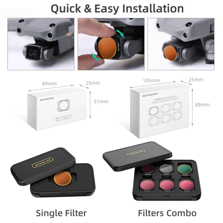 Sunnylife A2S-FI9348 4 in 1 MCUV+CPL+ND4+ND8 Lens Filter for DJI Air 2S - Lens Filter by Sunnylife | Online Shopping South Africa | PMC TechLife | Buy Now Pay Later Mobicred