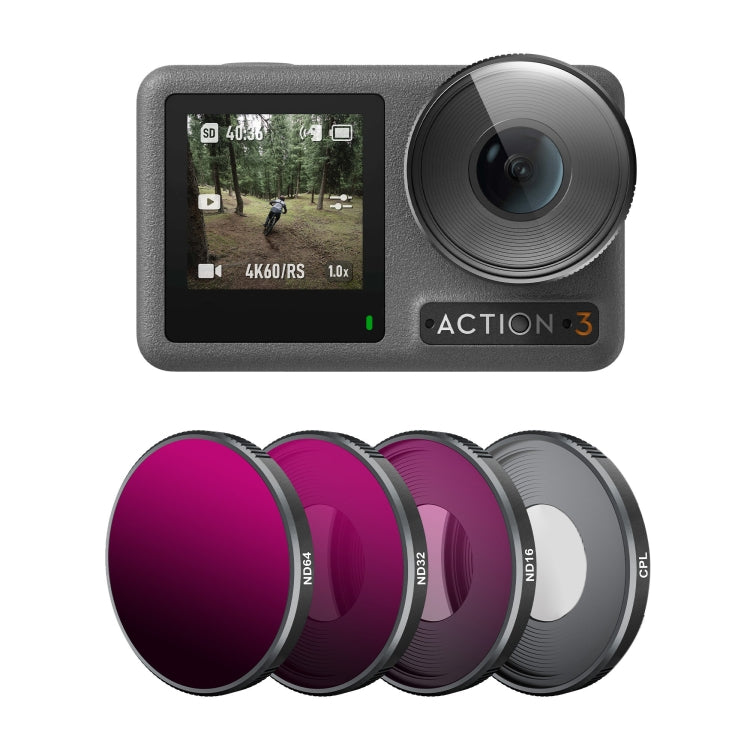 For DJI Action 3 STARTRC 4 in 1 ND16 + ND32 + ND64 + CPL Lens Filter - free shipping - PMC TechLife - Order now!