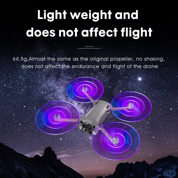 For DJI Mini 4 Pro / Mavic Mini 3 Pro STARTRC 2 Pairs Color LED Flash Lamp Low Noise Propellers (Transparent) - free shipping - PMC TechLife - Order now!