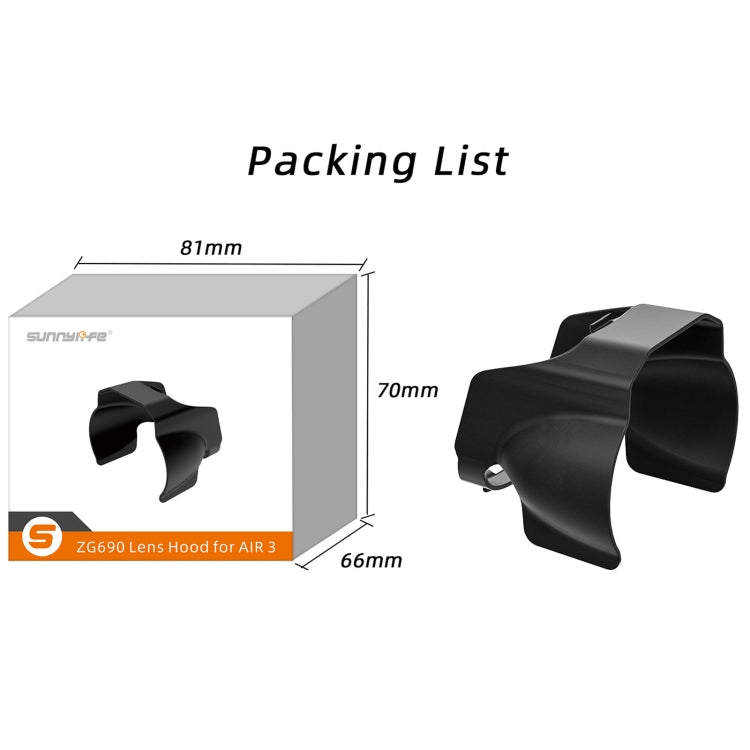 For DJI Air 3 Sunnylife ZG690 Camera Lens Sunshade Anti-glare Hood (Black) - free shipping - PMC TechLife - Order now!