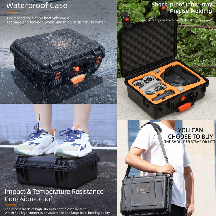 For DJI Neo Sunnylife Safety Carrying Case Large Capacity Waterproof Shock-proof Hard Travel Case (Black) - free shipping - PMC TechLife - Order now!