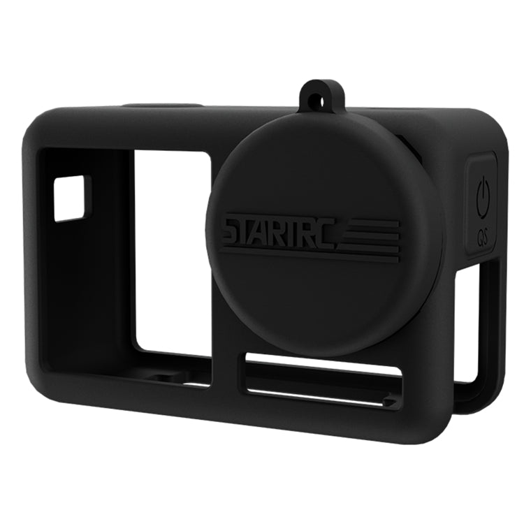 For DJI OSMO Action 4 / 3 STARTRC Silicone Shockproof Case with Lens Cap & Strap (Black) - Case & Bags by STARTRC | Online Shopping South Africa | PMC TechLife | Buy Now Pay Later Mobicred
