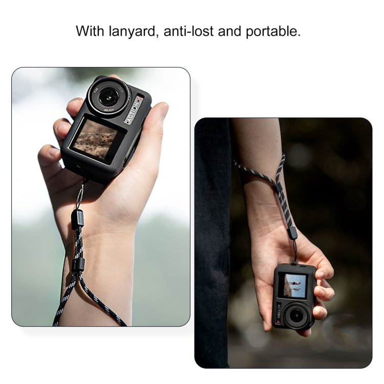 For DJI OSMO Action 4 / 3 STARTRC Silicone Shockproof Case with Lens Cap & Strap (Black) - Case & Bags by STARTRC | Online Shopping South Africa | PMC TechLife | Buy Now Pay Later Mobicred