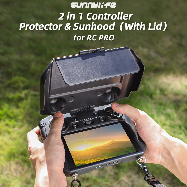For DJI RC Pro Sunnylife 2 in 1 Controller Protector Sun Hood Screen Guard Monitor Sunshade Cover (Black) - Lens Hood by Sunnylife | Online Shopping South Africa | PMC TechLife | Buy Now Pay Later Mobicred