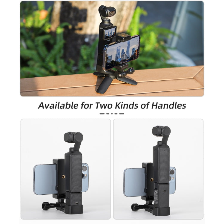 For DJI OSMO Pocket 3 Sunnylife Front Phone Holder Mount Handheld Tripod Expansion Brackets (Black) - Mount & Holder by Sunnylife | Online Shopping South Africa | PMC TechLife | Buy Now Pay Later Mobicred