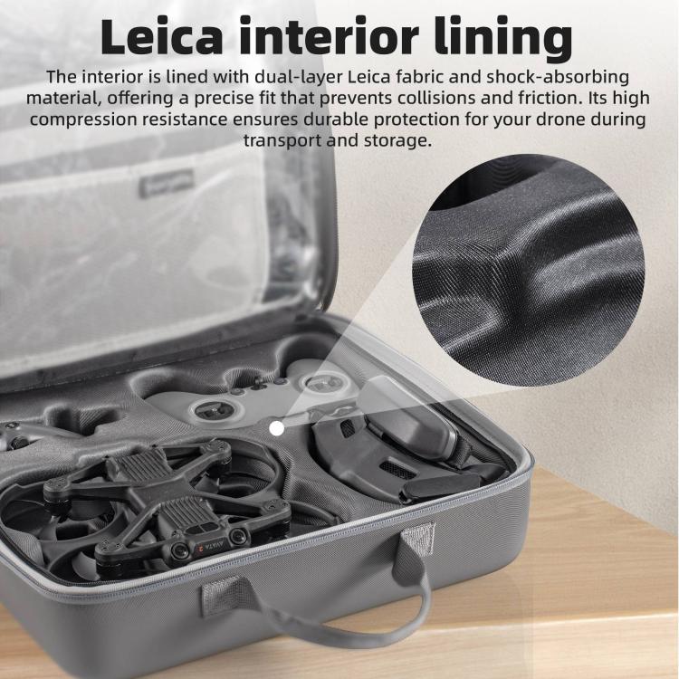 For DJI Air 3 / Air 3S / Avata 2 STARTRC Dual-Drone Shoulder Storage Bag PU Handbag (Grey) - free shipping - PMc TechLife - Order now!