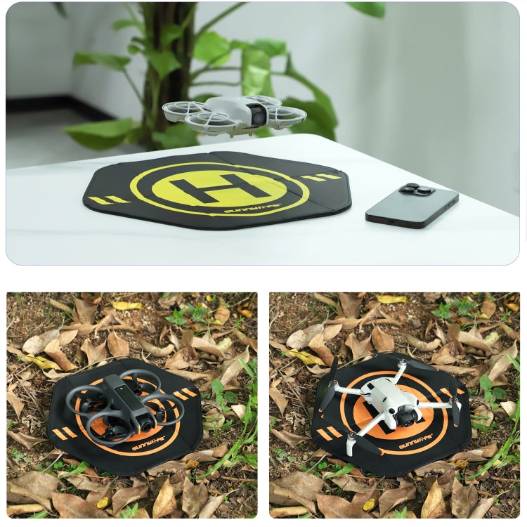 Sunnylife Drone Landing Pad 35cm Fast-Fold Double-Sided Leather Waterproof Helipad for DJI Neo / Avata 1 / 2 / Mini Series (Yellow+Orange) - free shipping - PMC TechLife - Order now!