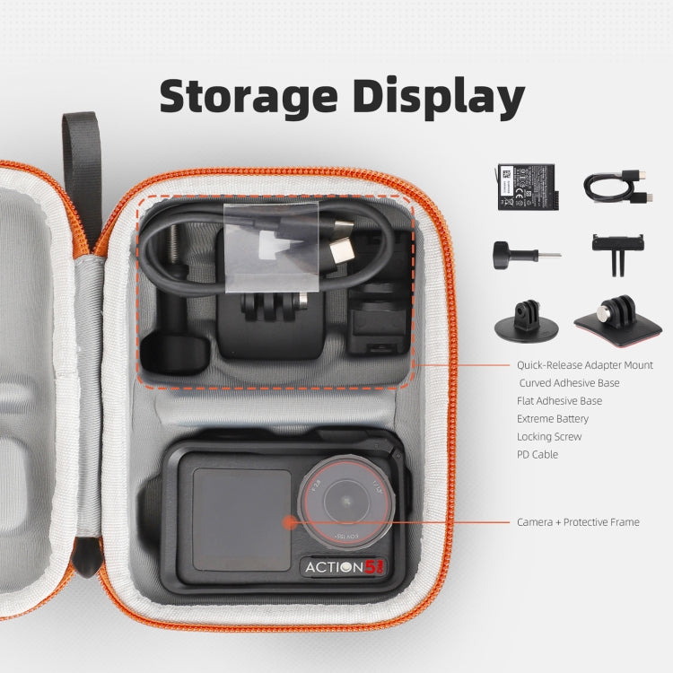For DJI Osmo Action 5 Pro / 4 / 3 Sunnylife Portable Carrying Case Mini Standard Combo Bag (Orange) - free shipping - PMC TechLife - Order now!