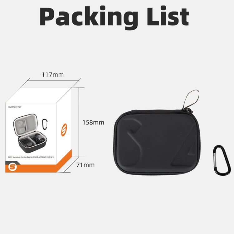 For DJI Osmo Action 5 Pro / 4 / 3 Sunnylife Portable Carrying Case Mini Standard Combo Bag (Black) - free shipping - PMC TechLife - Order now!