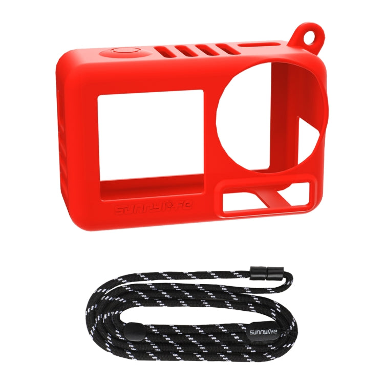 For DJI Osmo Action 5 Pro Sunnylife Silicone Protective Case Scratch-proof Camera Cover with Lanyard (Red) - free shipping - PMC TechLife - Order now!