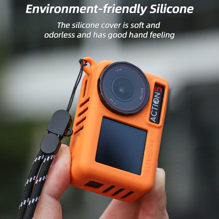 For DJI Osmo Action 5 Pro Sunnylife Silicone Protective Case Scratch-proof Camera Cover with Lanyard (Black) - free shipping - PMC TechLife - Order now!