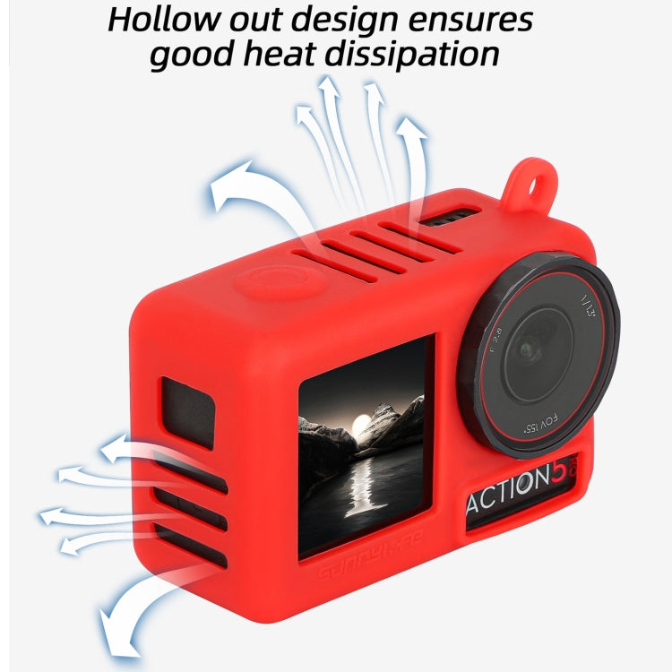 For DJI Osmo Action 5 Pro Sunnylife Silicone Protective Case Scratch-proof Camera Cover with Lanyard (Black) - free shipping - PMC TechLife - Order now!